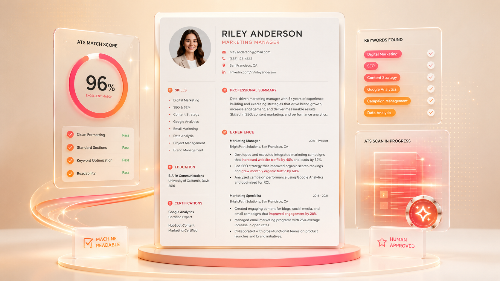 Warm 3D illustration — How to Write an ATS-Friendly Resume That Still Looks Good