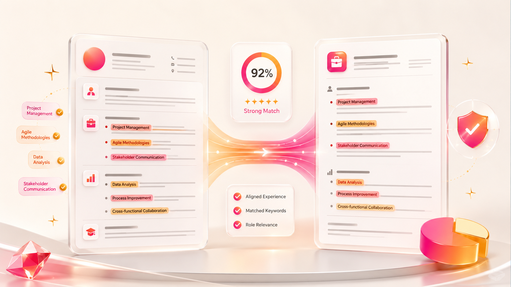 Warm 3D illustration — How to Tailor Your Resume to a Job Description Without Lying